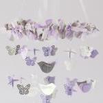 Lavender, Gray & White Butterflies And..
