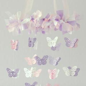 Pink, Lavender & White Small Butterfly..