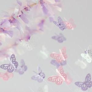 Pink, Lavender & White Small Butterfly..