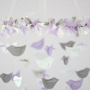 Lavender, Gray & White Bird Mobile