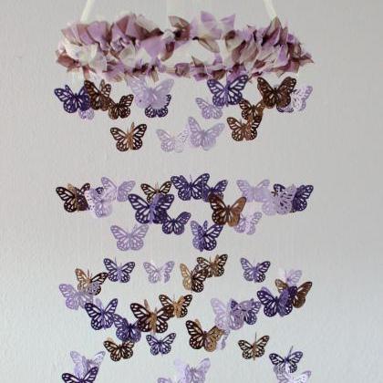 Butterfly Nursery Mobile - Purple, Lavender, And..