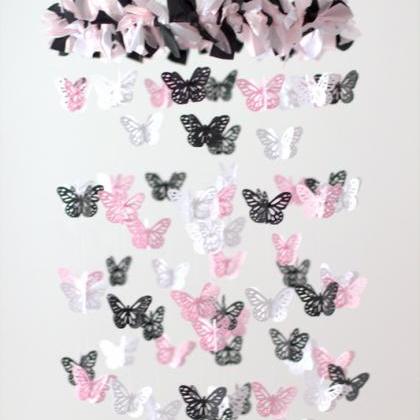 Black, Pink & White Butterfly Nursery..