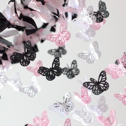 Black, Pink & White Butterfly Nursery..