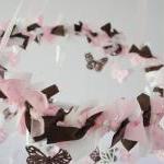 Polka Dot Nursery Mobile- Butterflies In Pink,..
