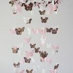 Polka Dot Nursery Mobile- Butterflies In Pink,..