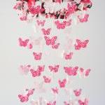 Butterfly Mobile In Pink & Chocolate
