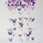 Butterfly Mobile In Purple, Lavender, Pink