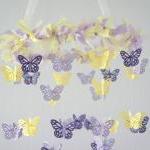 Purple, Lavender, Yellow Butterfly Mobile